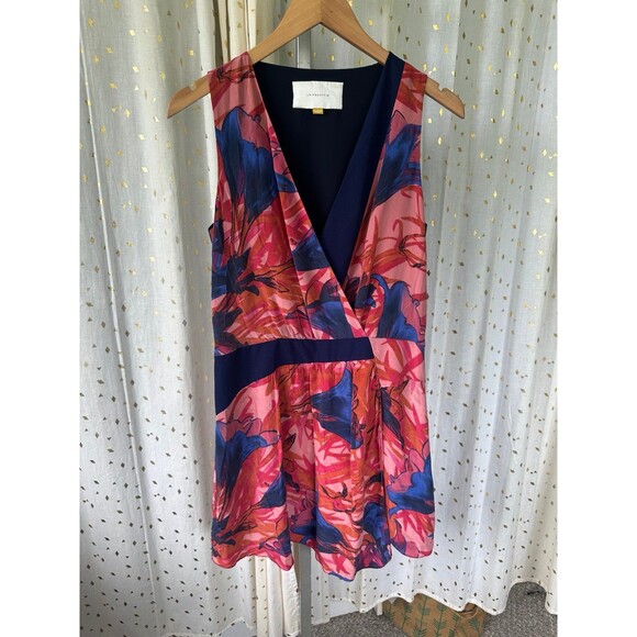 Anthropologie Leifsdottir Malva 100% Silk Surplice Asymmetrical Hem Dress 2 - Picture 4 of 8